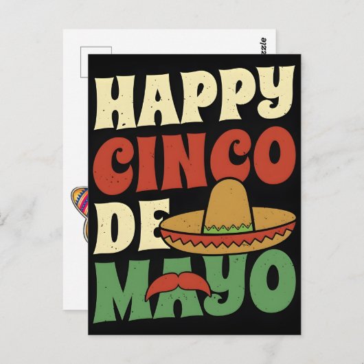 happy-cinco-de-mayo-mexican-festival-cinco-de-mayo ポストカード (正面/裏面)