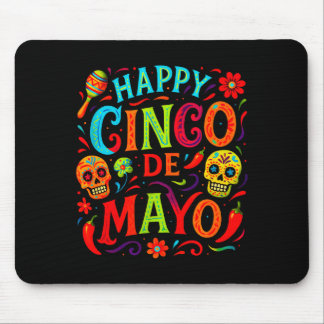 Happy cinco de mayo - mexican fiesta skulls party  マウスパッド