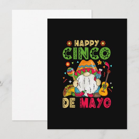 Happy Cinco De Mayo Mexican Gnome Cinco De Mayo 招待状 (正面/裏面)