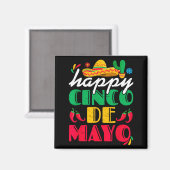 Happy cinco de mayo mexican sombrero margaritaHapp マグネット (正面/裏面)