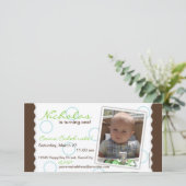 Happy Circleフォトカード：ブラウン&ブルー (スタンド正面)