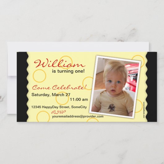 Happy Circleフォトカード：黒と黄色 (正面)