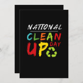Happy Clean Up Day Cleaning Environmental セーブザデート (正面/裏面)