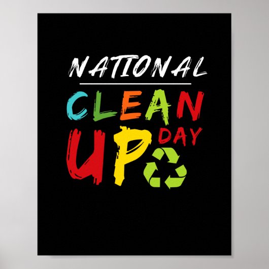 Happy Clean Up Day Cleaning Environmental ポスター (正面)