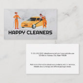 Happy Cleaners | 車を掃除する清掃員 名刺 (正面/裏面)