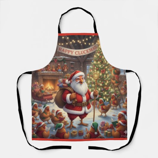 Happy Cluckmas, Christmas Chicken Apron エプロン (正面)