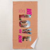 Happy Colorful Personalized Photo Art ビーチタオル (正面)