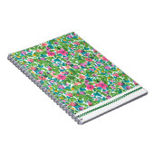Happy colorful summer pattern botanical artwork ノートブック (右側)