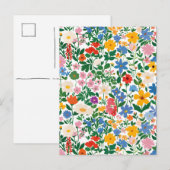 Happy Colourful Botanical Flowers Floral Card. ポストカード (正面/裏面)