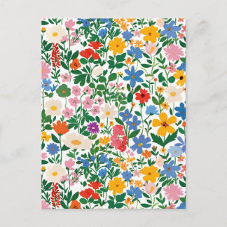 Happy Colourful Botanical Flowers Floral Card. ポストカード