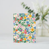 Happy Colourful Botanical Flowers Floral Card. ポストカード (スタンド正面)