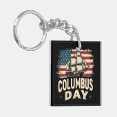 Happy Columbus Day of Exploration and Reflection キーホルダー (正面左)