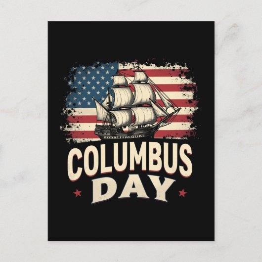 Happy Columbus Day of Exploration and Reflection シーズンポストカード (正面)