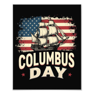 Happy Columbus Day of Exploration and Reflection フォトプリント