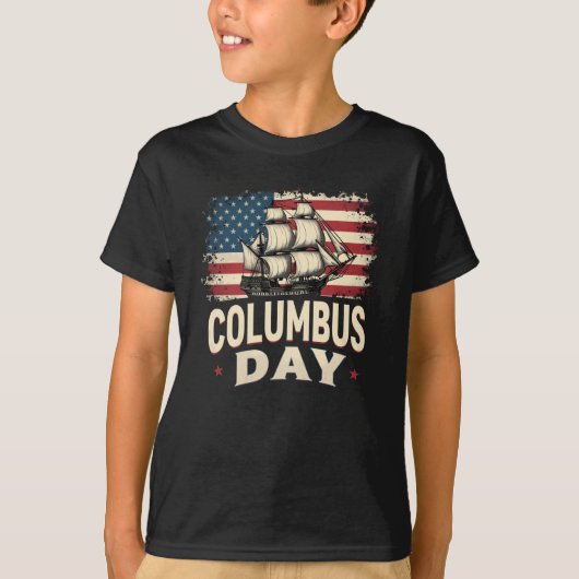 Happy Columbus Day of Exploration and Reflection Tシャツ (正面)