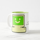 happy computer mug ツートーンマグカップ (正面左)
