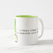 happy computer mug ツートーンマグカップ (正面右)