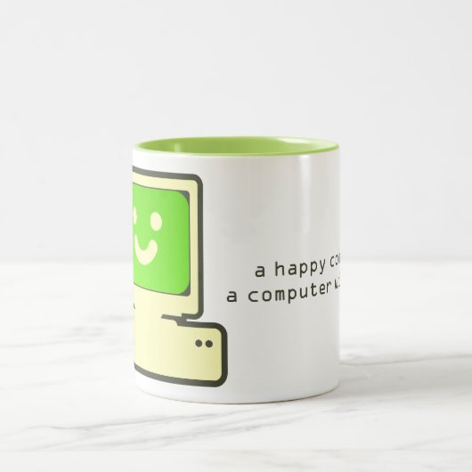 happy computer mug ツートーンマグカップ (中央)