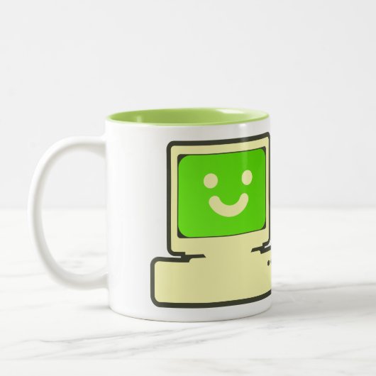 happy computer mug ツートーンマグカップ (左)