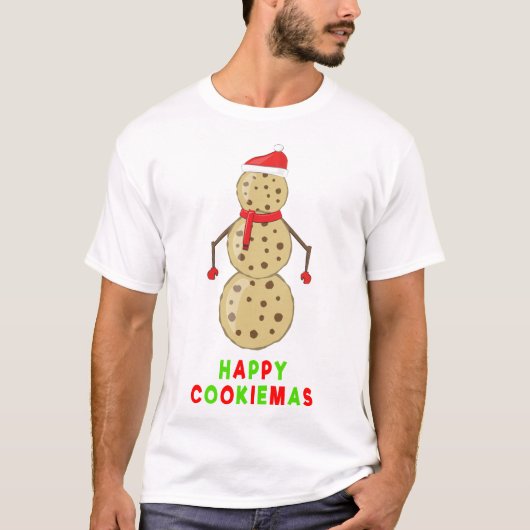 Happy Cookiemas – クリスマスインスパイアデザイン Tシャツ (正面)