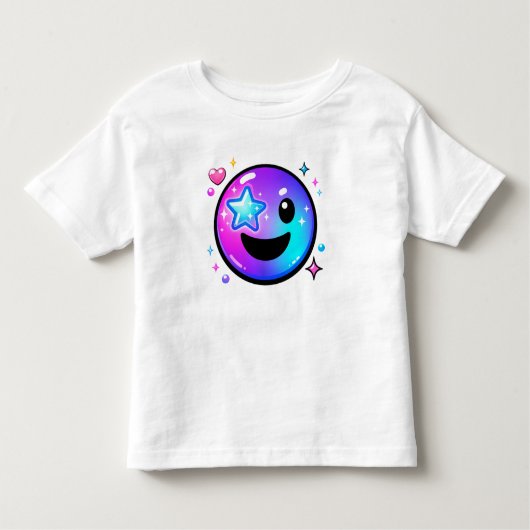 Happy Cool Smiley Face Y2K Toddler T-Shirt トドラーTシャツ (正面)