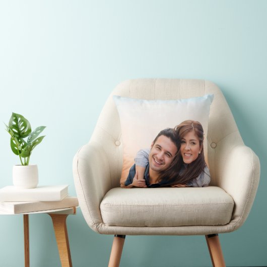 Happy Couple Photo Throw Pillow - Personalized  クッション (椅子)