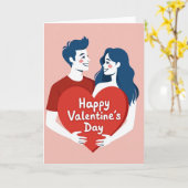 Happy Couple Valentines Day Card カード (黄色い花)