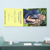 Happy Couples Photo Yellow And Navy 結婚's Welcome 横断幕 (トレードショー)