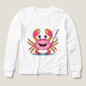 Happy Crab Fishing – Kids’ Long Sleeve Tee (デザイン正面)