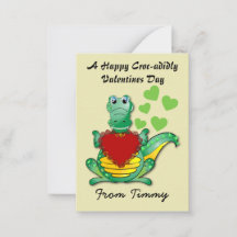 Happy Croc-Adily Valentinesカード子供へ