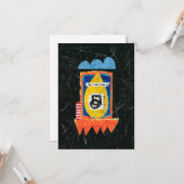 Happy Cry Greeting Card -抽象芸術アート カード (正面/裏面インサイチュ)