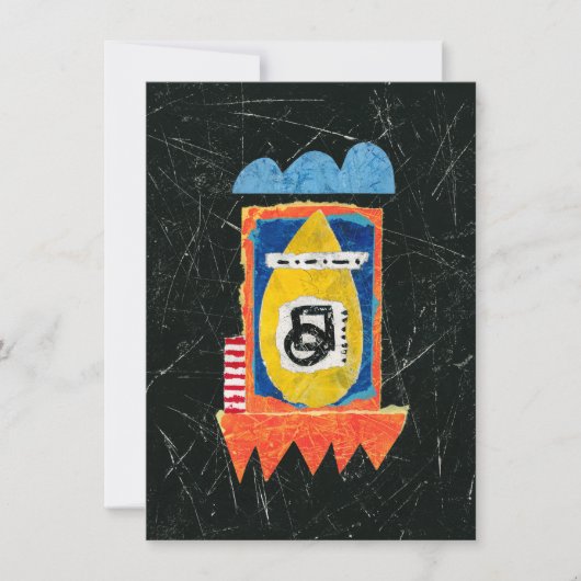 Happy Cry Greeting Card -抽象芸術アート カード (正面)