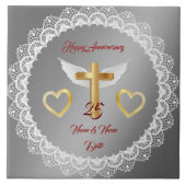 Happy Customize Silver Lace Anniversary タイル (正面)