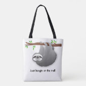 Happy Cute Brown Sloth "I'm a slow shopper" トートバッグ (裏面)