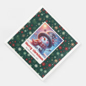 Happy Cute Christmas Snowman Napkins Personalized (コーナー)