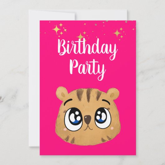 Happy cute little tiger 招待状 (正面)