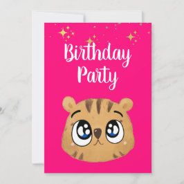 Happy cute little tiger 招待状