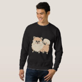 Happy Cute Pomeranian Puppy Dog 62 スウェットシャツ (正面フル)