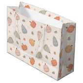 Happy Cute Pumpkin Pattern - Large Gift Bag ラージペーパーバッグ (正面アングル)