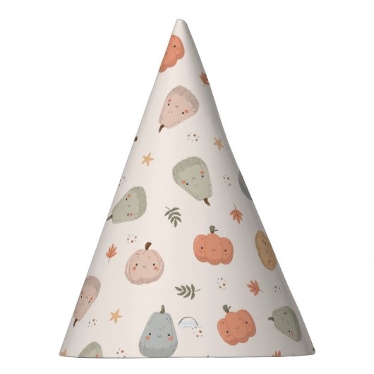 Happy Cute Pumpkin Pattern - Party Hat パーティーハット (右)