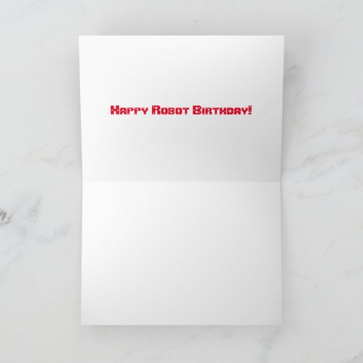 Happy cute robots cartoon birthday カード (内部)