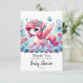 Happy Cute Unicorn赤ちゃんシャワー サンキューカード (スタンド正面)