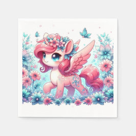 Happy Cute Unicorn赤ちゃんシャワー スタンダードカクテルナプキン