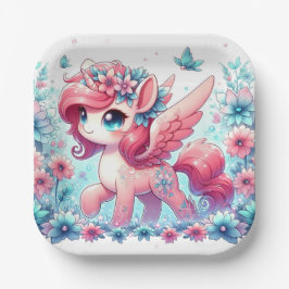 Happy Cute Unicorn赤ちゃんシャワー ペーパープレート