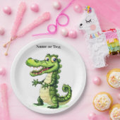 Happy Cute Wild Crocodile Jungle Trees Beautiful ペーパープレート (パーティー)
