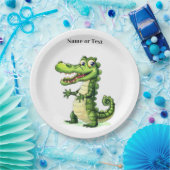 Happy Cute Wild Crocodile Jungle Trees Beautiful ペーパープレート (パーティー)