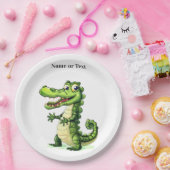 Happy Cute Wild Crocodile Jungle Trees Beautiful ペーパープレート (パーティー)