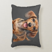 Happy Dachshund Puppy アクセントクッション (正面(垂直))