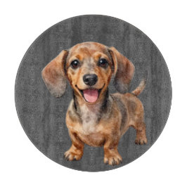 Happy Dachshund Puppy カッティングボード