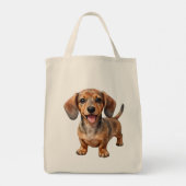 Happy Dachshund Puppy トートバッグ (裏面)